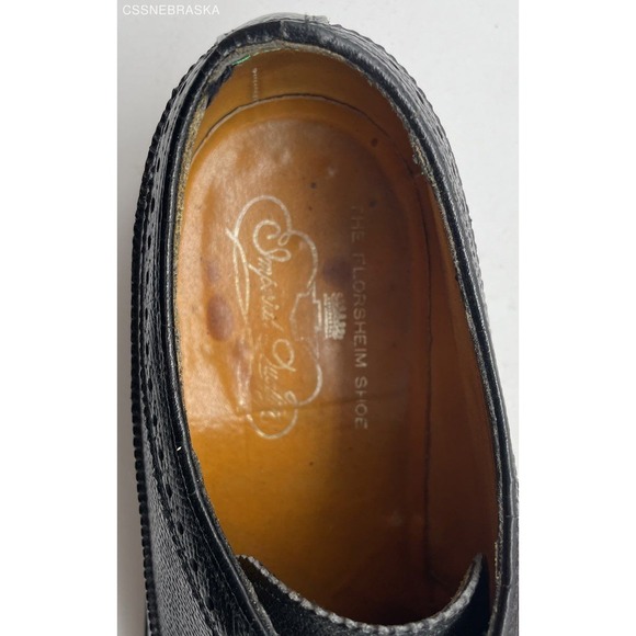 Black RARE 70s FLORSHEIM IMPERIAL‎ BLACK LONGWING BLUCHER 92604 SHOES -Size 7.5 - Picture 4 of 9